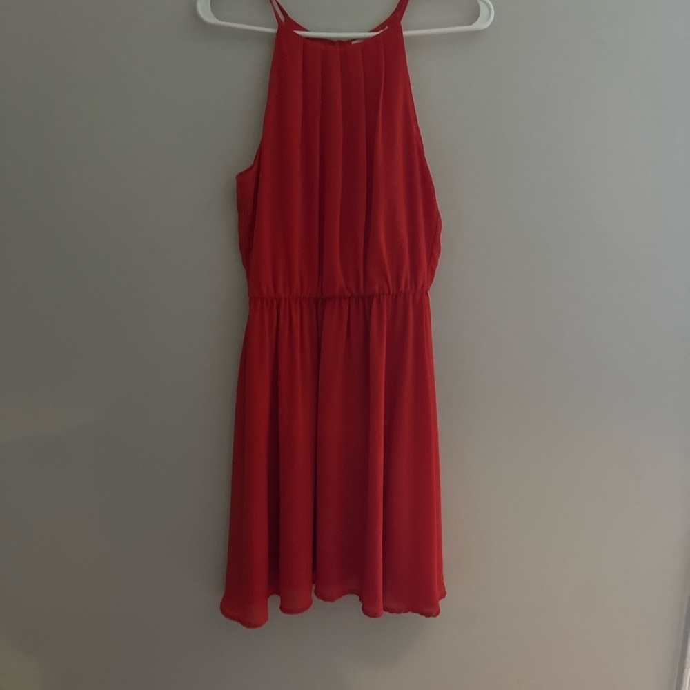 LUSH EUC Rain Halter Red Dress Fit & Flare Mini Size M VALENTINE’s - Picture 3 of 5